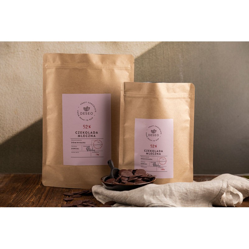 Dropsy czekoladowe Dominikana 52% DESEO / 500 g