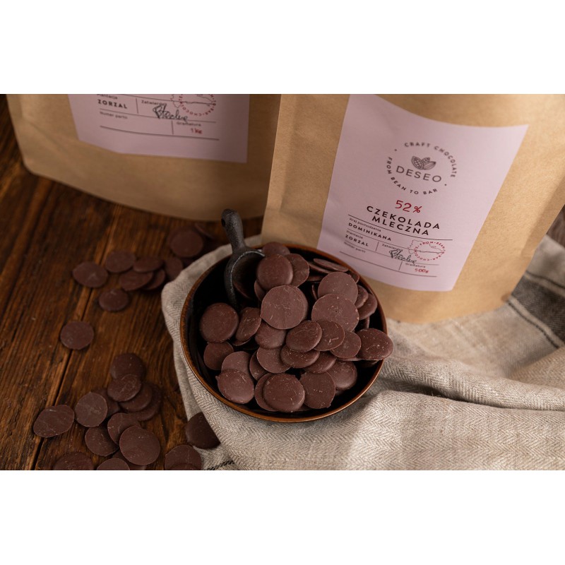 Dropsy czekoladowe Dominikana 52% DESEO / 500 g