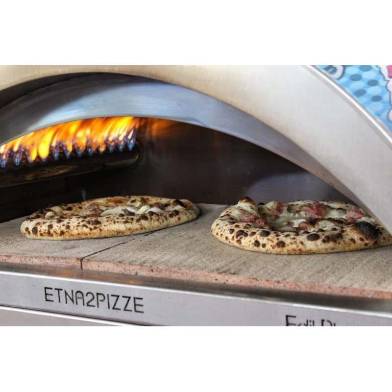 Edil Forni Etna 2 pizze Pro Max - piec opalany gazem z biscotto na 2 pizze