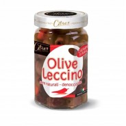 Czarne oliwki Leccino z papryczkami peperoncino CITRES 285g
