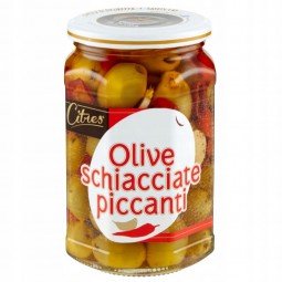 Zielone oliwki z ostrą papryką, czosnkiem i oregano CITRES 520g