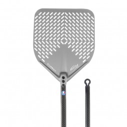 Gi.Metal Łopata do pizzy perforowana Linea Carbon 33cm/120 cm rączka