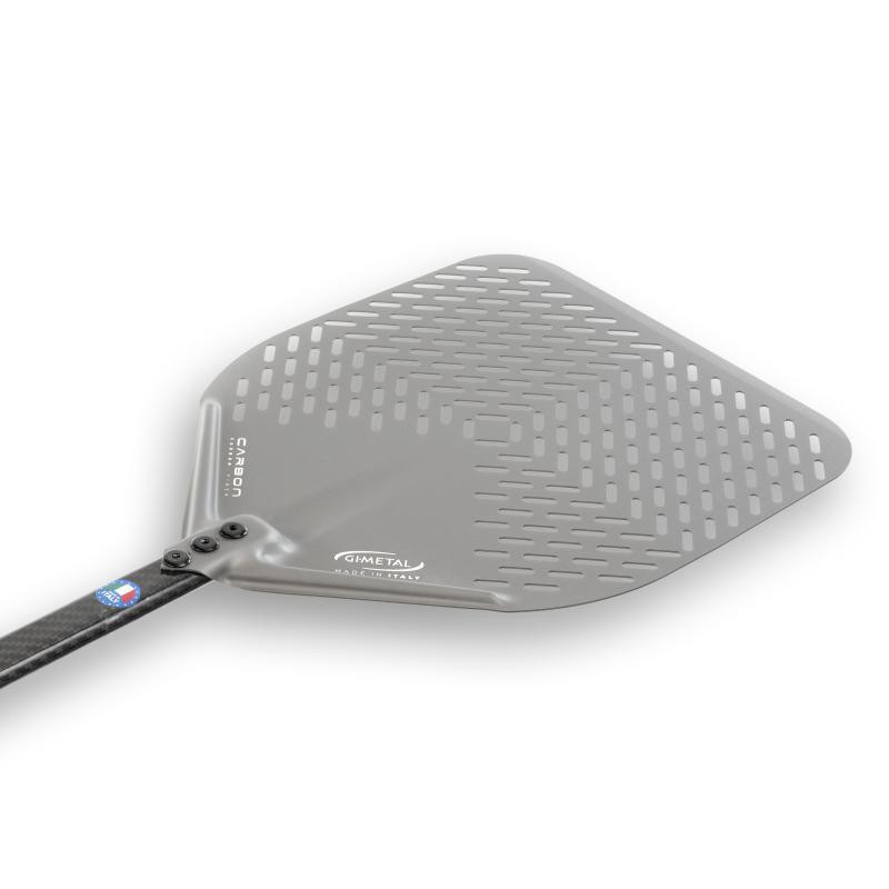 Gi.Metal Łopata do pizzy perforowana Linea Carbon 33cm/120 cm rączka