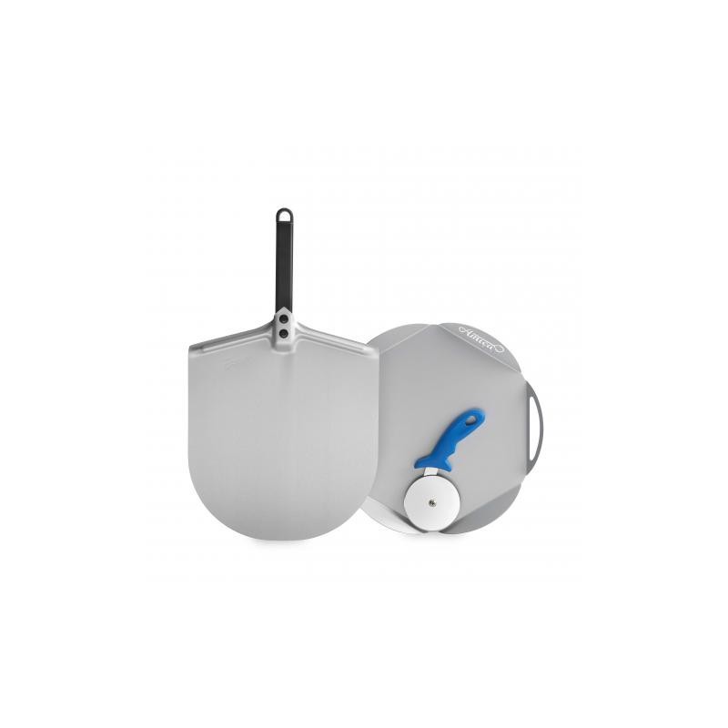 Zestaw Gi.Metal Łopata do pizzy Amica 30 cm + taca + radełko